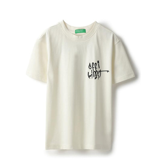 United Colors of Benetton Relaxed Fit Round Neck Printed Me and My Dawgs Grafitti T-Shirt