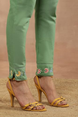 W for Woman W Women Yellow Solid Viscose Kurta Set With Slim Pant_24ONWS11965-218195_XS