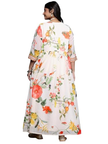 Floral Printed Sequined Detail Wrap Maxi Dress