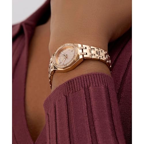 GUESS Rose Gold Round Dial Analog Women's Watch - GW0931L4