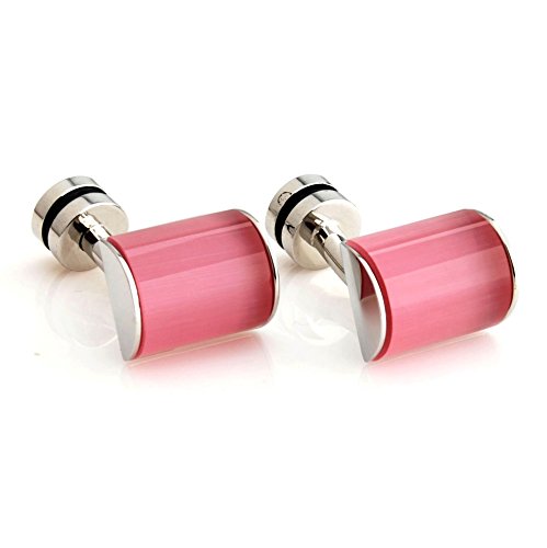 Peluche Metrosexual Pink Onyx Stone Cufflinks for Men