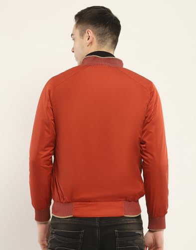 Monte Carlo Mens Solid Rust Mock Neck Full Sleeve Jacket (223056103-3-42)