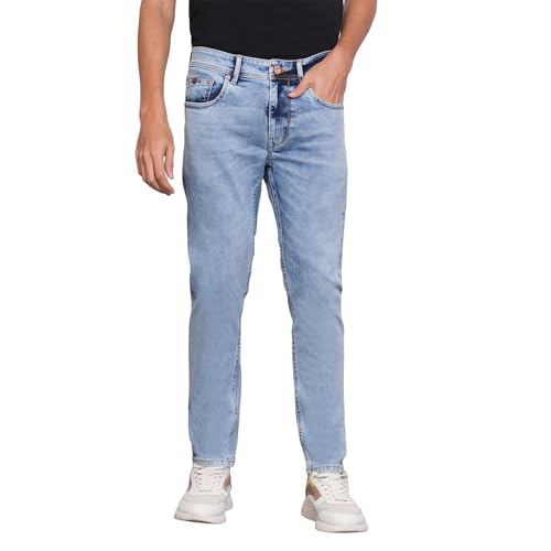 Being Human Blue Cropped Fit Cotton Blend Men's Denims Clothing
