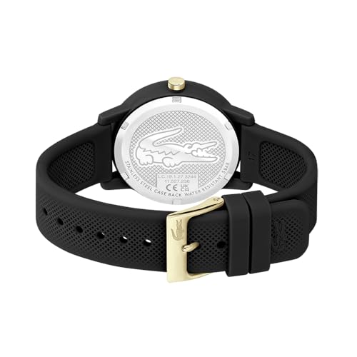 Lacoste L.12.12 Ladies Quartz Black Round Dial Women's Analog Watch - 2001212