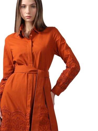 VERO MODA Women's Cotton Brown Shirt Dress