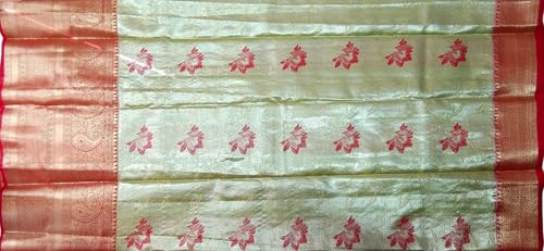 VFCollections Women's Traditional Handloom Kanchipuram Silk Pure Pattu Sarees | Rich Zari Woven Design | Bridal Saree | Unstitched Blouse (VFC724-4)
