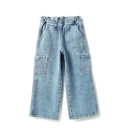 United Colors of Benetton Girl's Wide Leg Jeans (25A4DENCG180I901_Blue