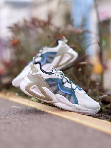 XTEP Daddy Series Colourblocked White & Grey Retro Casual Shoes for Men -Euro 44