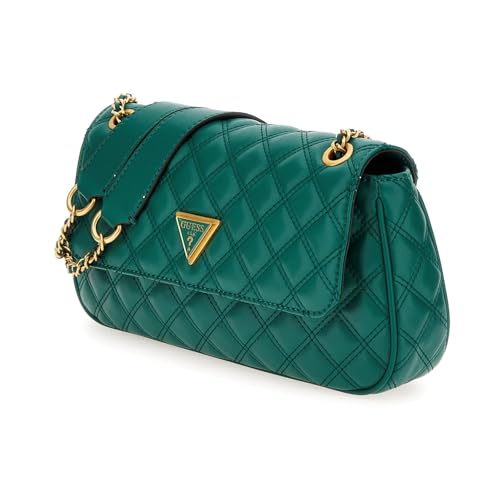 GUESS Women's Green Quilted Crossbody Bag| Ladies Purse Handbags | Gift For Ladies