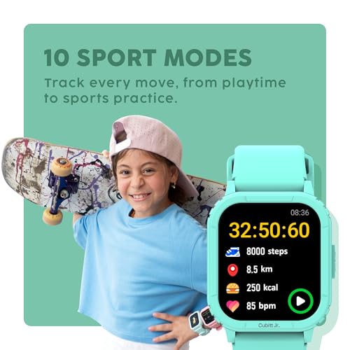 Cubitt Jr. Smartwatch Fitness Tracker, 1.75" AMOLED – Arctic Blue
