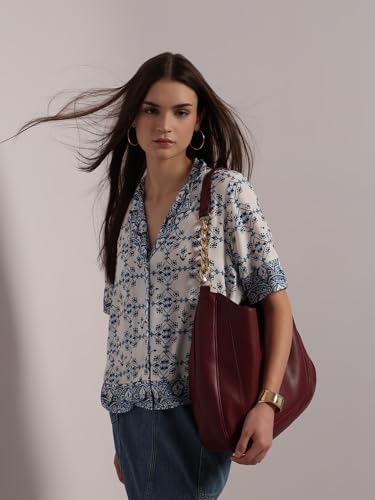 Vero Moda Women's Regular Fit Blue Shirt