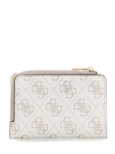 Guess Dark Taupe Logo Printed Zipper Laurel Zip Around Wallet
