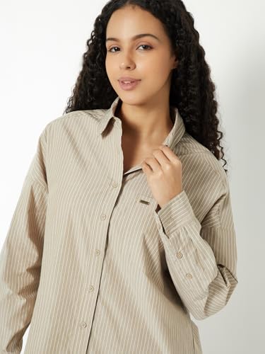 Max Women Striped Shirt (Brown_M)