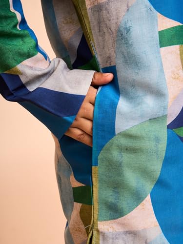 Manyavar Boys Satin Abstract Printed Kurta Pyjama Set (Light Mid Green,4-5Y)