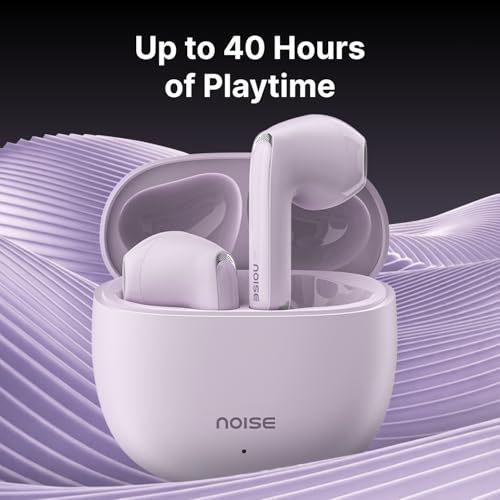Noise Buds Mini Truly Wireless Earbuds (2026) | Half in-Ear Design | 40H Playtime | Quad Mic ENC for Clear Calls | 13mm Driver | Low Latency Gaming Mode | BT v5.3 | IPX4 Sweat Resistant - Calm Lilac