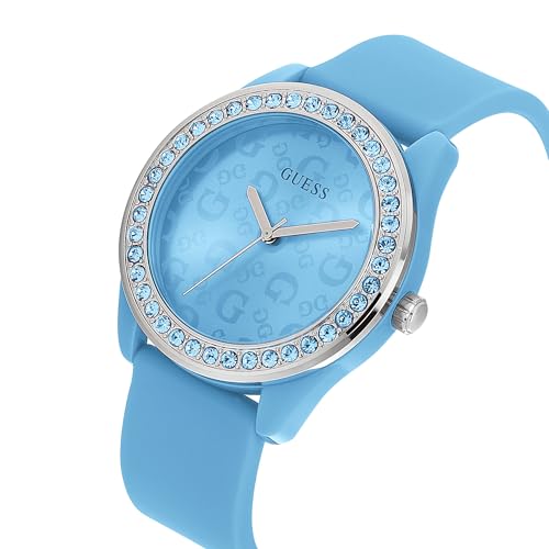 GUESS Silicone Women 40 Mm Blue Dial Analog Watch- U1401L2M