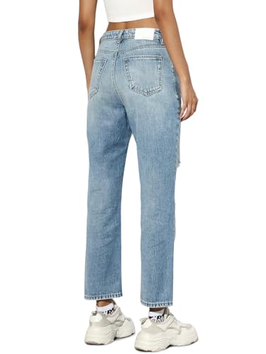 ONLY Women Cotton Non Stretchable Mid-Rise Straight Fit Blue Jeans
