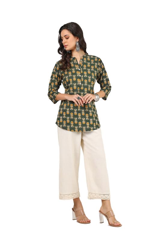 Soch Womens Green Cotton Ajrakh Print Tunic