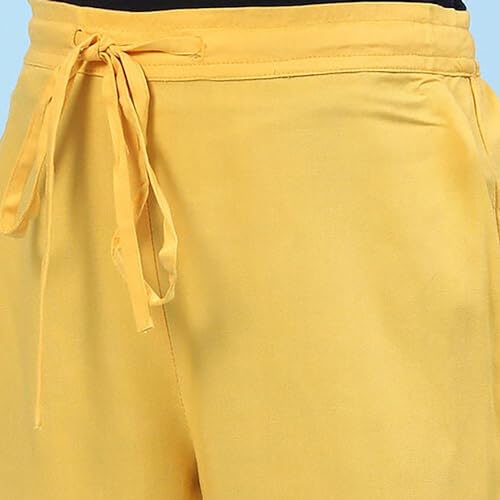 BIBA Girls Rayon Kalidar Printed Suit Set(KW5029E_3_Yellow)