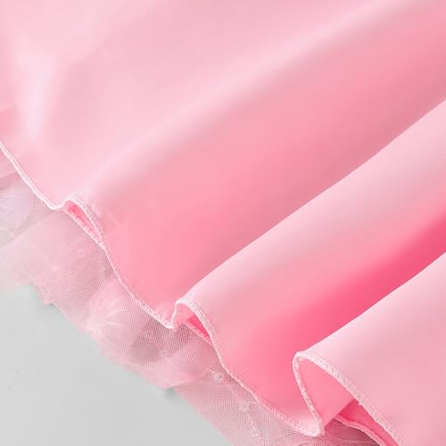 Hopscotch Girls Pink Short Sleeves Bow Applique Sequined Dress for Age (3-4 Years)