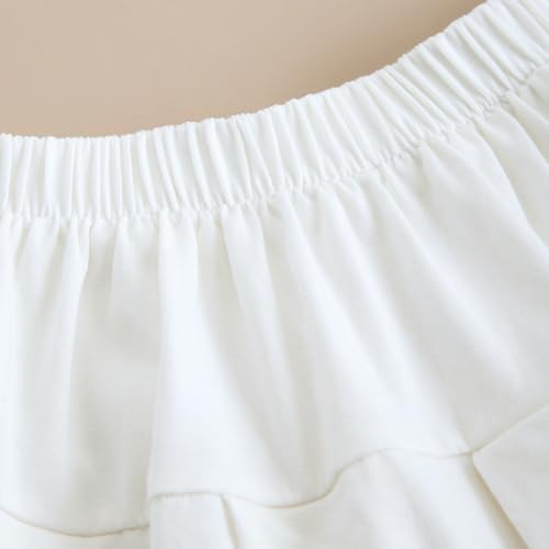 Hopscotch Girls Short Sleeves White Typography Print Skirt Set For Ages (10-12 Years)