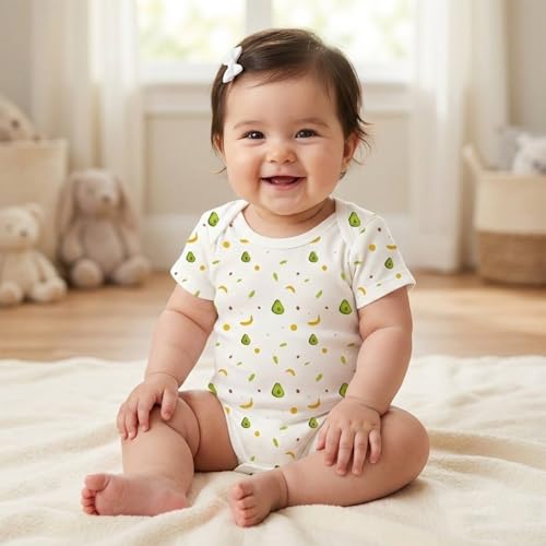 MOM'S HOME Soft Organic cotton Unisex New Born Baby Onesie/BodySuit | 0-3 Months | Pack of 5
