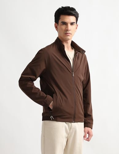 Arrow Sports Men's A-Line Coat (ASAKJK4720_Dark Brown