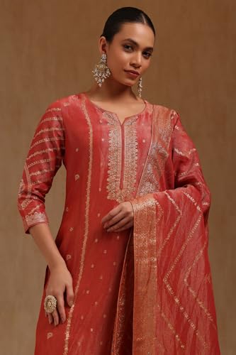 Soch Womens Tissue Woven Designs Suit Set With Cutdana