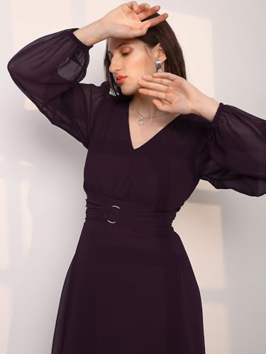 Globus Women Dress (8909389034571_Burgundy_S)