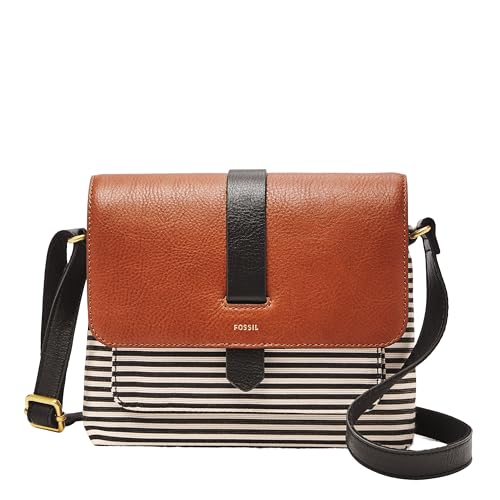 Fossil Women's Small Kinley Cross Body Fabric Bag - Black Stripe