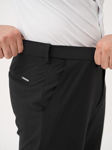The Pant Project Luxury PV Lycra Stretchable Formal Pants for Men | Stylish Relaxed Fit Men's Wear Trousers for Office or Party | Mens Fashion Dress Trouser Pant (Black, 36)