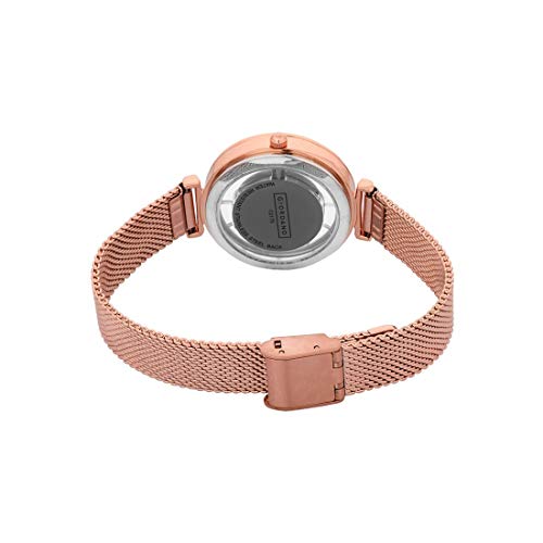 Giordano Analog Rose Gold See Through Dial Stylish Women's Watch