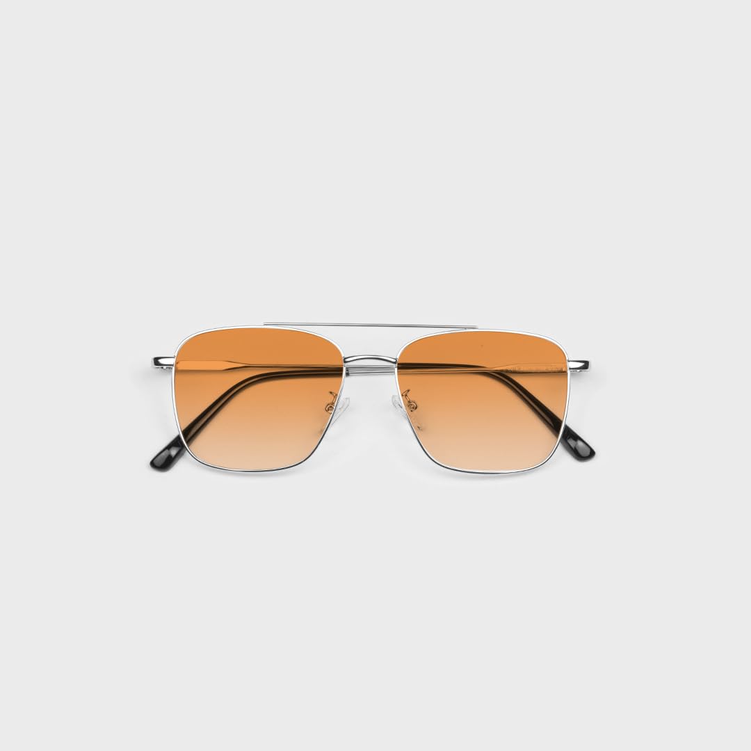 SAM AND MARSHALL VEIN Sunglass I 400% UV Protection I Metal Sunglass I Square Sunglass I Double Bar I Unisex