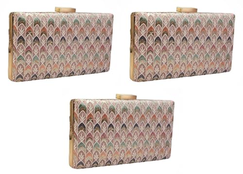 DUCHESS Women's Pink Box Clutch (8"x 4", Pack of 3)