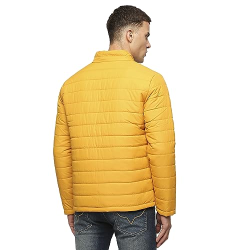 Pepe Jeans Polyester Men's A-Line Coat (PM402949_Yellow, Long Length, Small