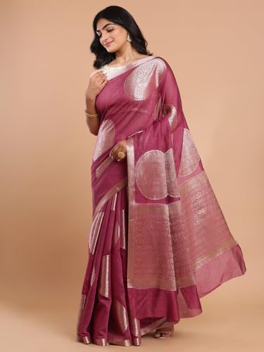 Kalyan Silks Rani Pink Jerry Design Cotton Silk Saree