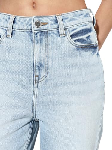 ONLY Women's Straight Fit High-Rise Blue Jeans