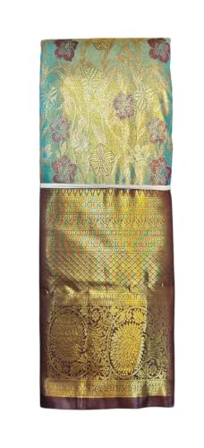 VFCollections Women's Traditional Handloom Kanchipuram Silk Pure Pattu Sarees | Rich Height Butta | Multilayer border (VFC689-5)
