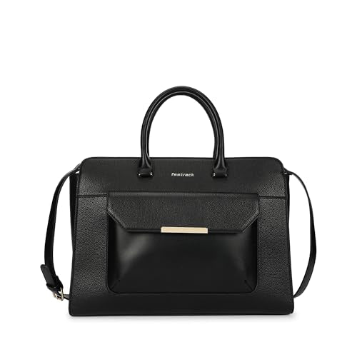 Fastrack PowerPlay laptop Tote | Women’s Faux-Leather laptop Tote Bag | 15'' Padded Laptop Section, Center Zip Compartment & External Quick-Access Pockets