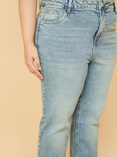 Max Women Washed Straight Fit Jeans (Blue_40)