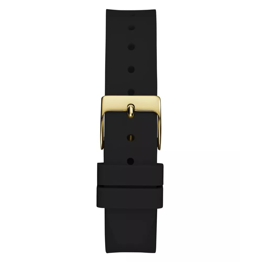 GUESS Silicone Women Green Analog Square Dial Watch- Gw0658L1, Black Band