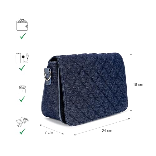 Fastrack Indigo Denim Sling Bag | Dual Closure – Magnetic Button & Zipper | Spacious Main Compartment with Dual Internal Pockets (1 Zippered) | Adjustable & Detachable Strap | 6-Month Warranty