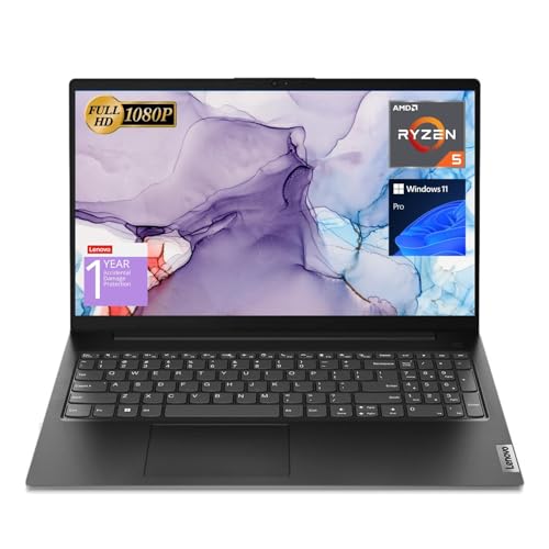 Lenovo V15 Laptop, 15.6" FHD Display, AMD Ryzen 5 5500U Hexa-core Processor (Beat Intel i7-1065G7), 16GB RAM, 512GB SSD, HDMI, RJ45, Numeric Keypad, Wi-Fi, Windows 11 Pro, Black