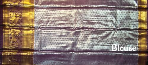 VFCollections Women's Traditional Handloom Kanchipuram Silk Pure Pattu Sarees | Rich Zari Woven Design | Unstitched Blouse (VFC483-3)