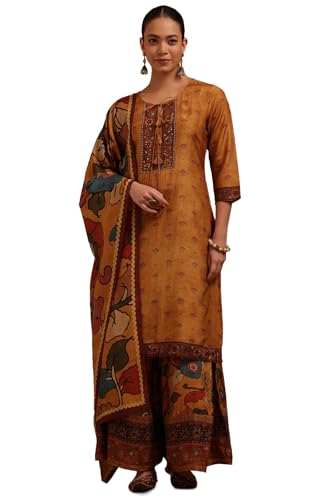Soch Women's Muslin Salwar Suit Set (EWA5CD22281_Mustard