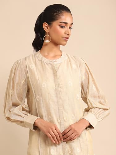 Ritu Kumar Beige Jacquard Shirt