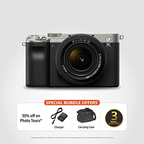 Sony Alpha Ilce-7Cl with 28-60Mm Zoom Lens | Compact Full Frame 64 GB Camera | 4K with Flip Screen, Light Weight | Real Time Tracking | Content Creation - Black
