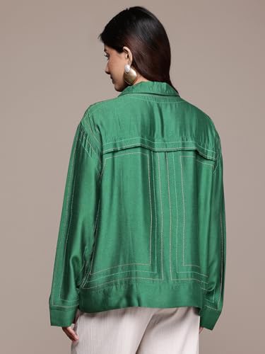 Ritu Kumar Green Solid Full Sleeve Shirt