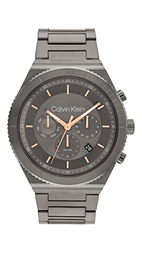 Calvin Klein Ck Fearless Qtz Multifunction Grey Tonneau Dial Men's Watch|Stainless Steel Material|Multi Color Band - 25200304