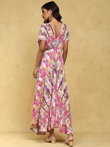 Ritu Kumar Pink Printed Viscose Long Dress